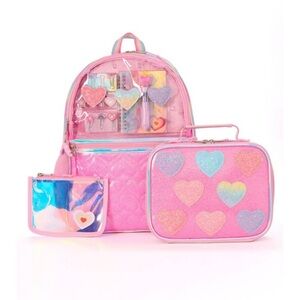 NWT Locker Club Kids Backpack with lunch tote and clear stationery bag